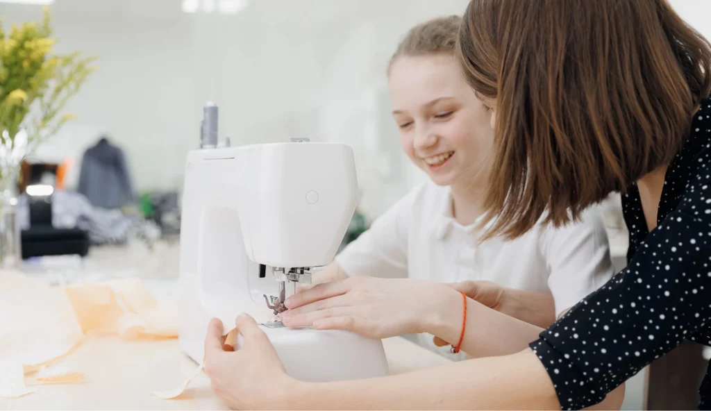 Sewing Supplies - Sewing kid and mother